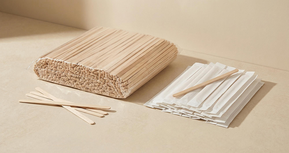 disposable wooden coffee stirrer